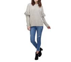 Davie Cream Tassel Sweater Small